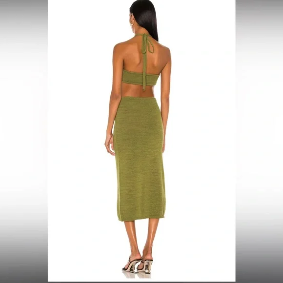💚Cult Gaia💚Olive Green Midi Dress - Picture 2 of 4